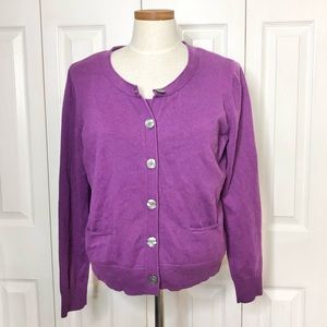 J. Jill matching amethyst/ plum colored perfect cardigan/ tank bundle
